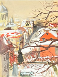 Blick auf Kreuzkirche vom Kinderspital aus, 1929, verso datiert
